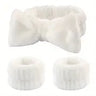 3pcs Cute Microfiber Bow-Knot Headband & Wristband Set