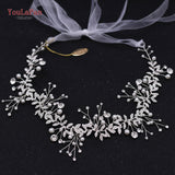 White Handmade Crystal Pearl Bridal Hair Accessories