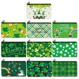 Yahenda 20 Pcs Happy St. Patricks Day Accessories Shamrock Gifts Funny Irish Gnome Makeup Bag Festival Shamrock Clover Cosmetic Bag Green Leaves Pattern Toiletry Organizer for Party Favors 10 Styles