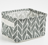 Desktop Makeup Organizer Storage Box with Linen Basket