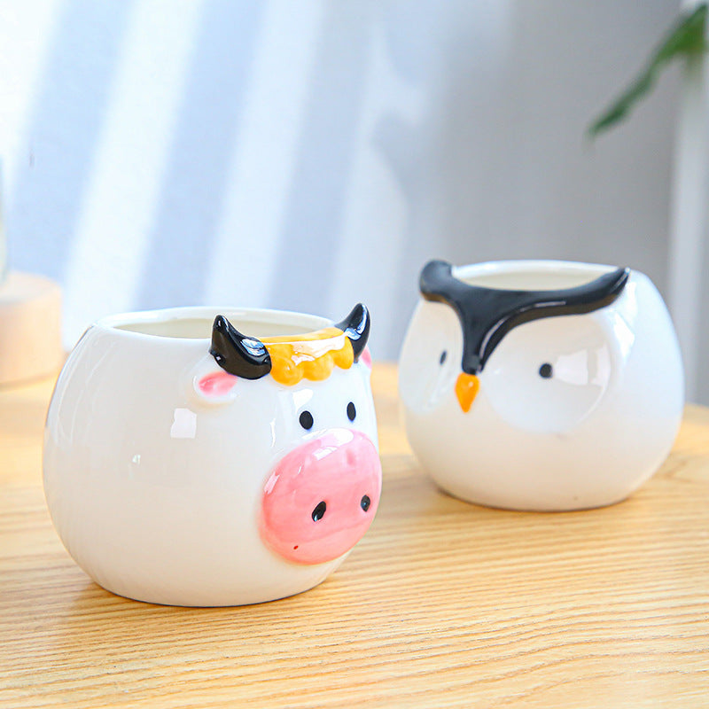 Creative Cartoon Animal Succulent Planter Set (Owl)