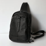 Men's Leather Chest Bag for Outdoor Sports Activities