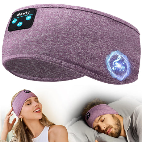 Navly Sleep Headphones Bluetooth Headband Headphones Ultra-Long Play Time Sleeping Headphones with Built in HD Hi Fi Speakers Perfect for Workout Yoga Travel Meditation