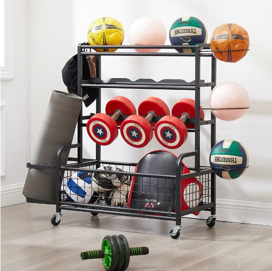 4-tier Metal Storage Shelves With Rolling Wheels