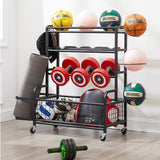 4-tier Metal Storage Shelves With Rolling Wheels