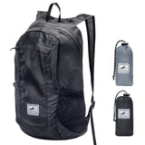 GEAVESS 24L Hiking Travel Backpack Resistant Lightweight Packable Small Daypack Waterproof Foldable Backpack for Men Women (Black)
