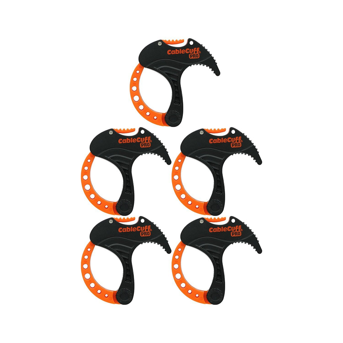 Cable Cuff PRO (5 Pack: 5x Small 1 Inch Diameter) Adjustable Reusable Cable Tie Replacements for Extension Cords or Electronics