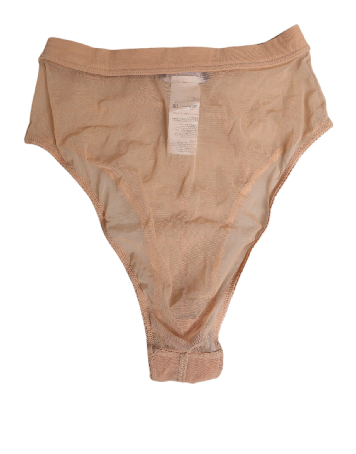 Dolce & Gabbana Beige Sheer Mesh High Waist Briefs Underwear