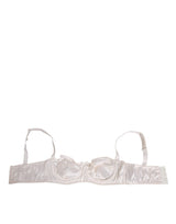 Dolce & Gabbana White Silk Satin Balconnet Lingerie Bra Underwear