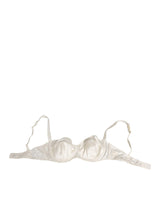 Dolce & Gabbana White Silk Satin Balconnet Lingerie Bra Underwear