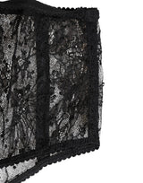 Dolce & Gabbana Black Lace Polka Dot Mesh High Waist Underwear