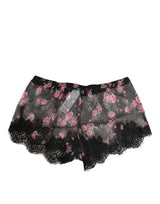 Dolce & Gabbana Black Pink Floral Lace Mesh Lingeri Underwear