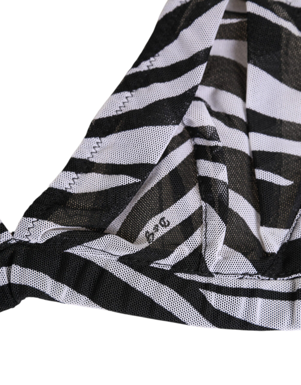 Dolce & Gabbana Black White Zebra Print Sheer Mesh Bralette Underwear