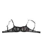 Dolce & Gabbana Black Floral Lace Sheer Underwire Bra Underwear