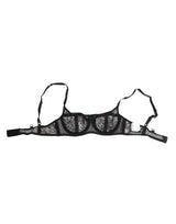 Dolce & Gabbana Black Floral Lace Sheer Underwire Bra Underwear