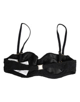 Dolce & Gabbana Black Polyester Embroidered Underwire Bra Underwear