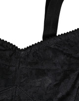 Dolce & Gabbana Black Stretch Nylon Bustier Bra Underwear