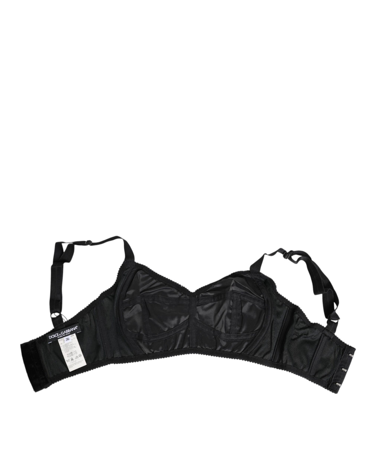 Dolce & Gabbana Black Stretch Nylon Bustier Bra Underwear