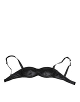 Dolce & Gabbana Black Silk Satin Wireless Lingerie Bra Underwear
