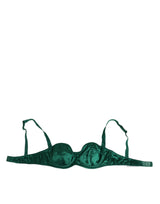 Dolce & Gabbana Green Satin Semi-Padded Underwire Musk Underwear