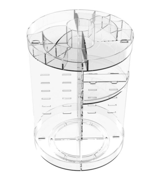 Diamond Pattern Acrylic Rotating Makeup Organizer