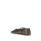 Le Monde Béryl Brown Calf Leather Bos Taurus Ballet Flats