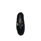 Ferragamo Black Fur Ballet Flats