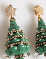 Dolce & Gabbana Gold Brass Multicolour Christmas Tree Earrings