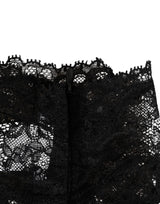 Dolce & Gabbana Black Lace Bandeau Bustier Top Sheer Stretch Underwear