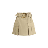 Balmain Beige Cotton Mini Skirt