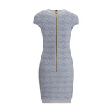 Balmain Light Blue Polyamide Casual Dress
