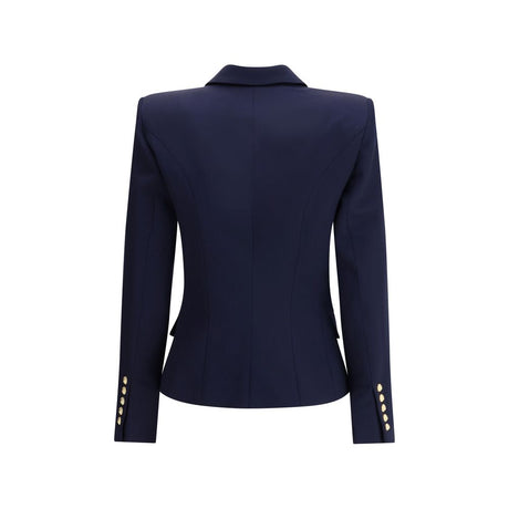 Balmain Blue Fleece Wool Blazer