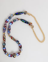 Dolce & Gabbana Multicolor Murano Glass Beads Gold Brass Chain Jewelry Necklace