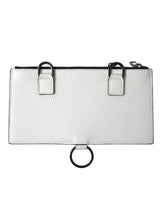 Dolce & Gabbana White Calfskin Leather Large Crossbody Card Holder Wallet