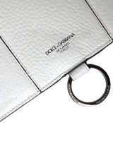 Dolce & Gabbana White Calfskin Leather Large Crossbody Card Holder Wallet