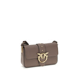PINKO Brown Calf Leather Bos Taurus Shoulder Bag