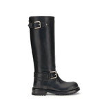 Dolce & Gabbana Black Calf Leather Bos Taurus Lace-Up Boots