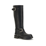 Dolce & Gabbana Black Calf Leather Bos Taurus Lace-Up Boots