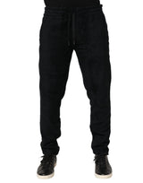 Dolce & Gabbana Black Cotton Logo Men Jogger Sweatpants Pants