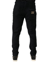 Dolce & Gabbana Black Cotton Logo Men Jogger Sweatpants Pants