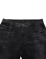 Dolce & Gabbana Black Washed Cotton Skinny Men Denim Jeans