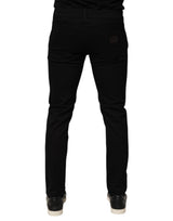 Dolce & Gabbana Black Cotton Blend Skinny Men Trouser Pants