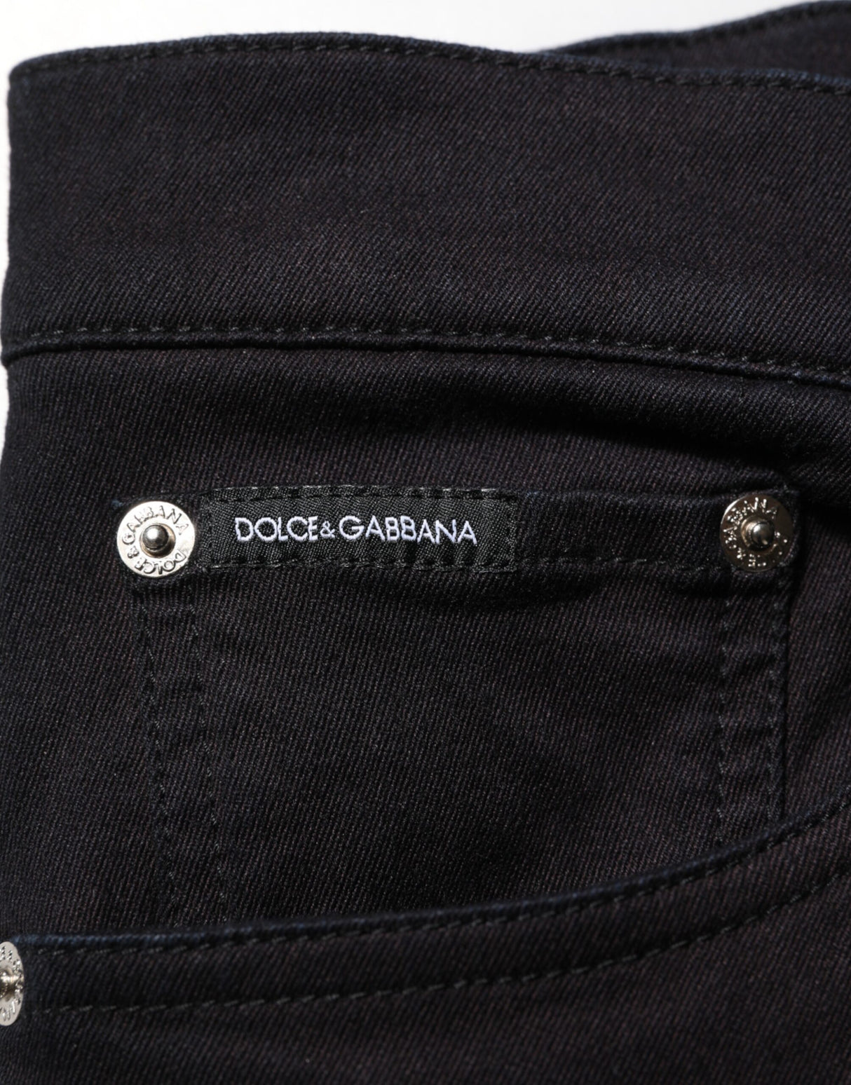 Dolce & Gabbana Black Cotton Blend Skinny Men Trouser Pants