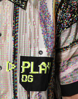 Dolce & Gabbana Multicolor Graphic Collared Casual Shirt