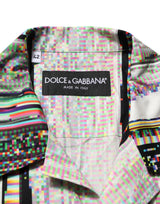 Dolce & Gabbana Multicolor Graphic Collared Casual Shirt