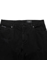 Dolce & Gabbana Black Cotton Regular Denim Men Trouser Jeans