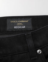 Dolce & Gabbana Black Cotton Regular Denim Men Trouser Jeans