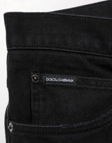 Dolce & Gabbana Black Cotton Regular Denim Men Trouser Jeans