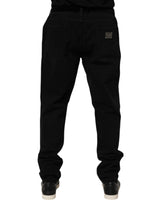 Dolce & Gabbana Black Cotton Regular Denim Men Trouser Jeans