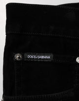 Dolce & Gabbana Black Cotton Slim Fit Denim Trouser Jeans